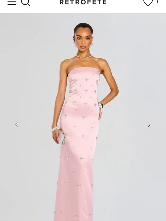 Retrofete Dresses & Skirts - Retrofete Elise Embellished Gown in Pink Worn Once!!